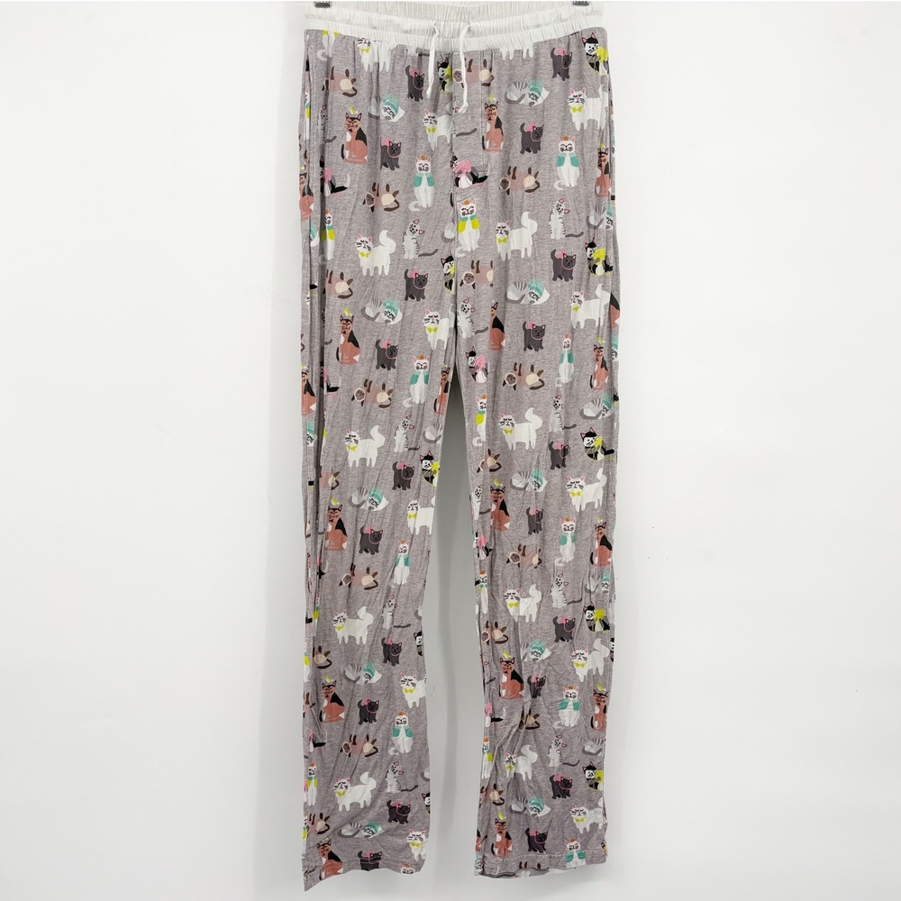 Little Sleepies Mens Cozy Cats Bamboo Viscose Lounge Pajama Pants Gray Size XS